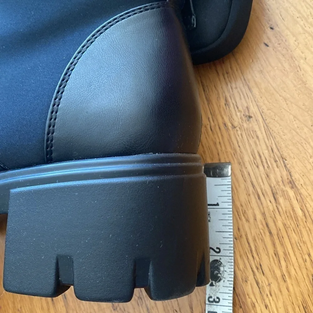 JF "TANZI" Black Combat Boots Size 9.5 - Picture 10 of 11